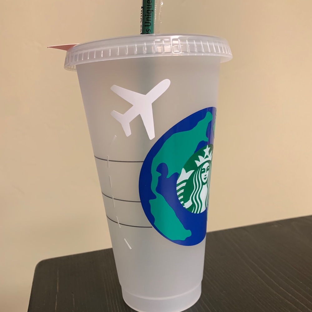 Airplane/flight attendant custom Starbucks cup! 💓